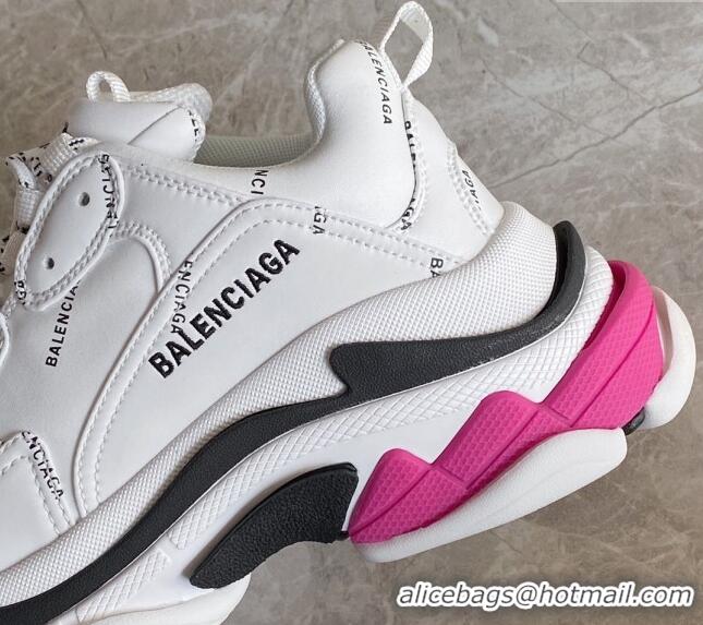 Popular Style Balenciaga Triple S Trainers Sneakers in Calf Leather Signature/White 223062