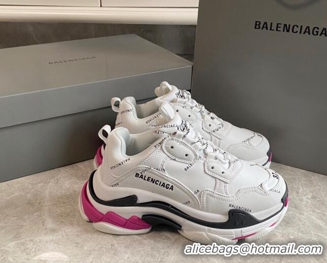 Popular Style Balenciaga Triple S Trainers Sneakers in Calf Leather Signature/White 223062