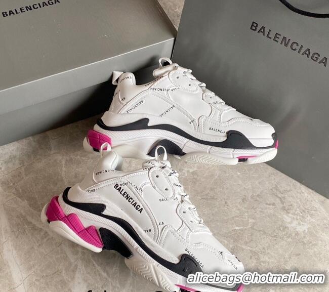 Popular Style Balenciaga Triple S Trainers Sneakers in Calf Leather Signature/White 223062