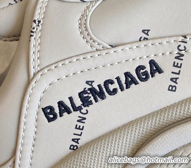 Top Design Balenciaga Triple S Trainers Sneakers in Calf Leather Signature/Khaki 0223063