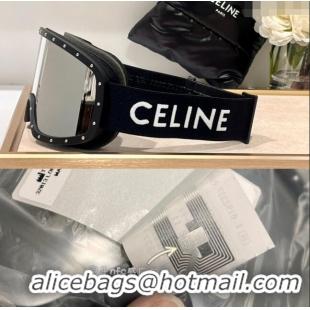 Top Quality Celine Ski Mask in Plastic with Metal Studs & Mirror Lenses CE2901 Black 2023