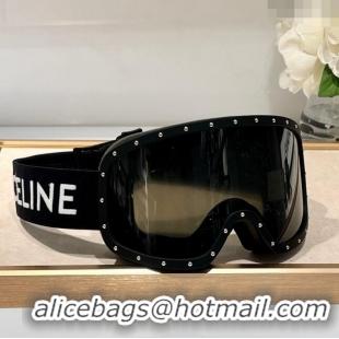 Buy Fashionable Celine Ski Mask in Plastic with Metal Studs & Mirror Lenses CE2902 Black 2023