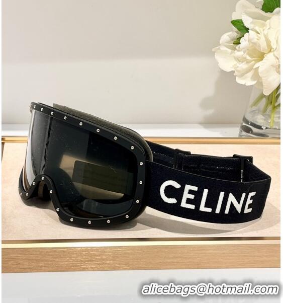 Buy Fashionable Celine Ski Mask in Plastic with Metal Studs & Mirror Lenses CE2902 Black 2023