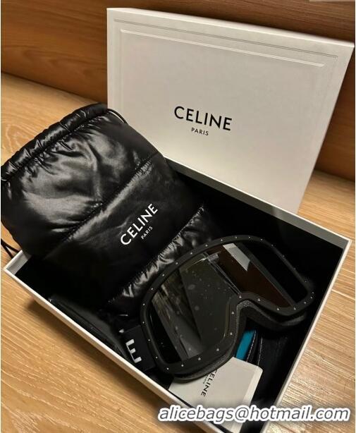 Buy Fashionable Celine Ski Mask in Plastic with Metal Studs & Mirror Lenses CE2902 Black 2023