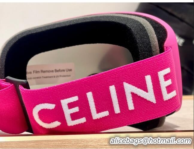 Famous Brand Celine Ski Mask in Plastic with Metal Studs & Mirror Lenses CE2902 Pink 2023