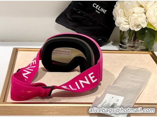 Famous Brand Celine Ski Mask in Plastic with Metal Studs & Mirror Lenses CE2902 Pink 2023