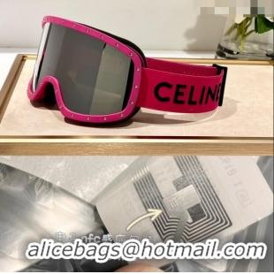 New Fashion Celine Ski Mask in Plastic with Metal Studs & Mirror Lenses CE2902 Pink/Black 2023