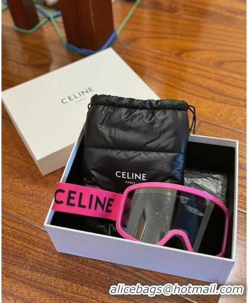 New Fashion Celine Ski Mask in Plastic with Metal Studs & Mirror Lenses CE2902 Pink/Black 2023