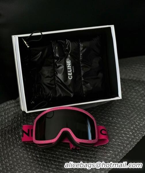 New Fashion Celine Ski Mask in Plastic with Metal Studs & Mirror Lenses CE2902 Pink/Black 2023