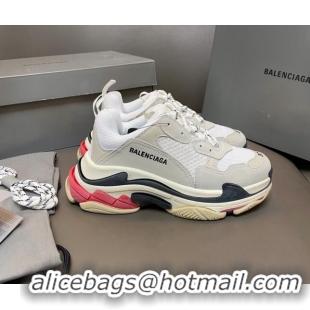 Best Price Balenciaga Triple S Trainers Sneakers in Leather and Mesh Black/Red 0223071