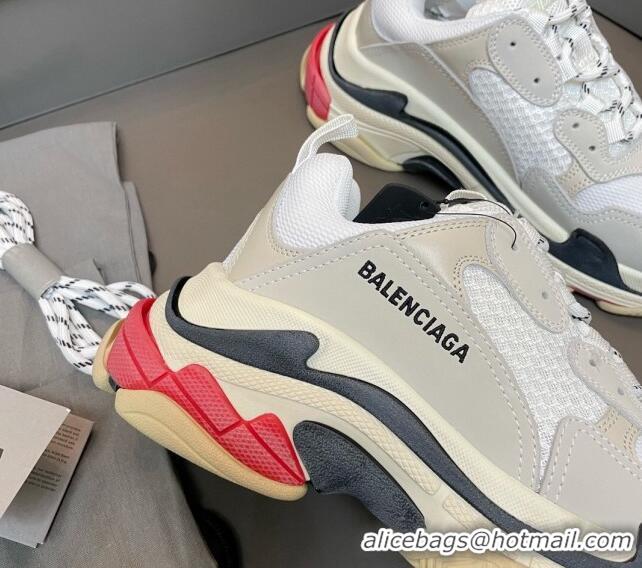 Best Price Balenciaga Triple S Trainers Sneakers in Leather and Mesh Black/Red 0223071