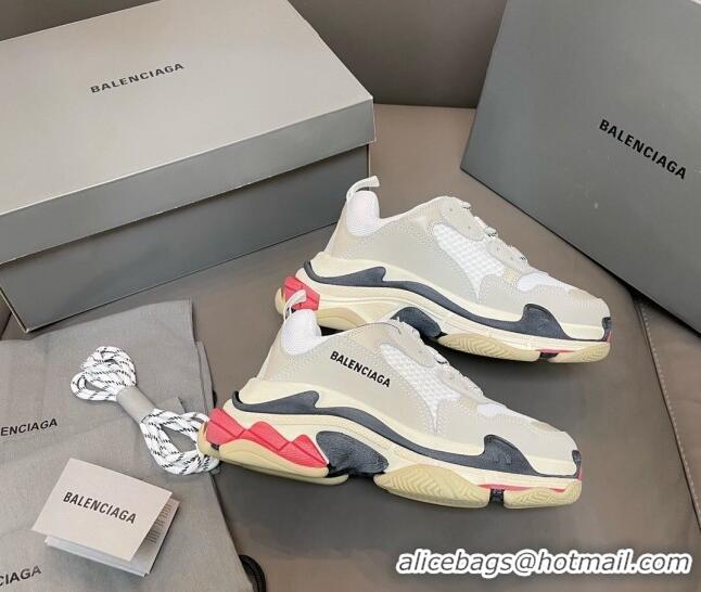 Best Price Balenciaga Triple S Trainers Sneakers in Leather and Mesh Black/Red 0223071