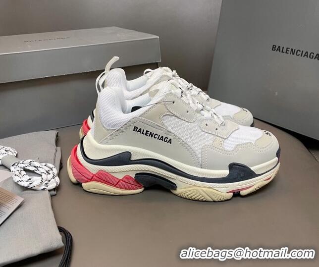 Best Price Balenciaga Triple S Trainers Sneakers in Leather and Mesh Black/Red 0223071