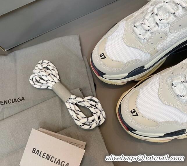 Best Price Balenciaga Triple S Trainers Sneakers in Leather and Mesh Black/Red 0223071