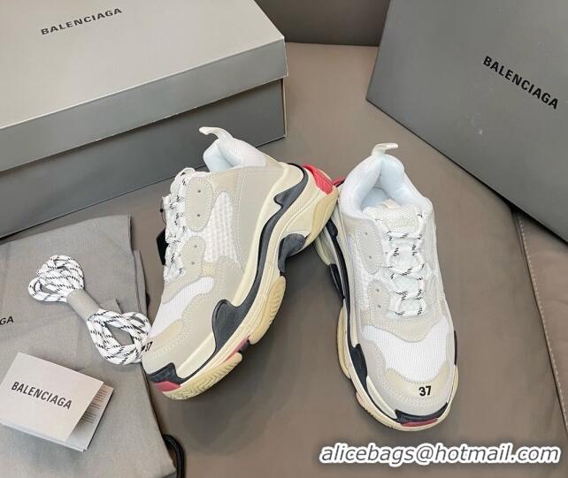 Best Price Balenciaga Triple S Trainers Sneakers in Leather and Mesh Black/Red 0223071