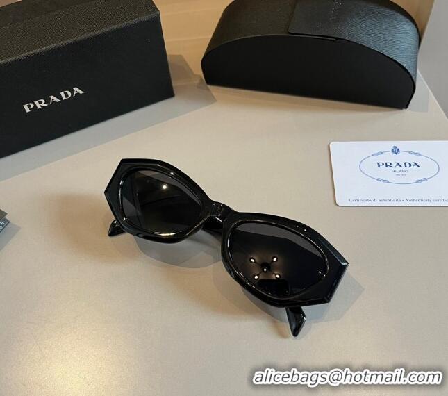 Free Shipping Prada Sunglasses P0304 Black/White Logo 2024