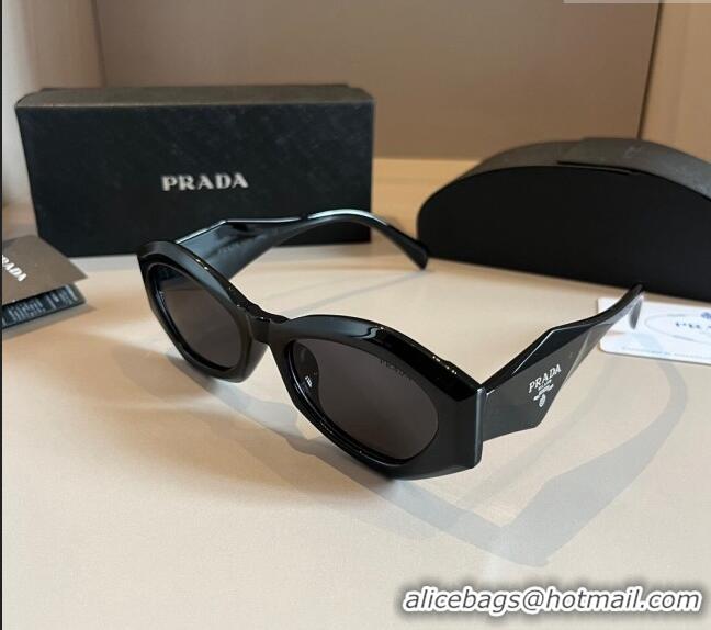 Free Shipping Prada Sunglasses P0304 Black/White Logo 2024