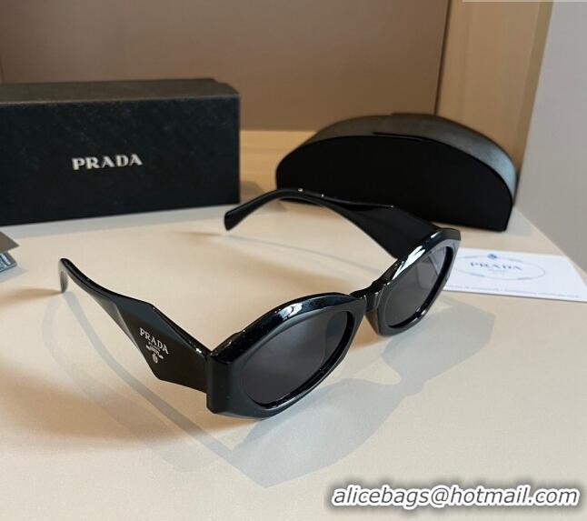 Free Shipping Prada Sunglasses P0304 Black/White Logo 2024