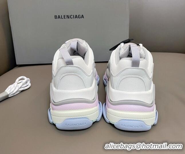 Low Cost Balenciaga Triple S Trainers Sneakers in Leather and Mesh Macaron 0223073