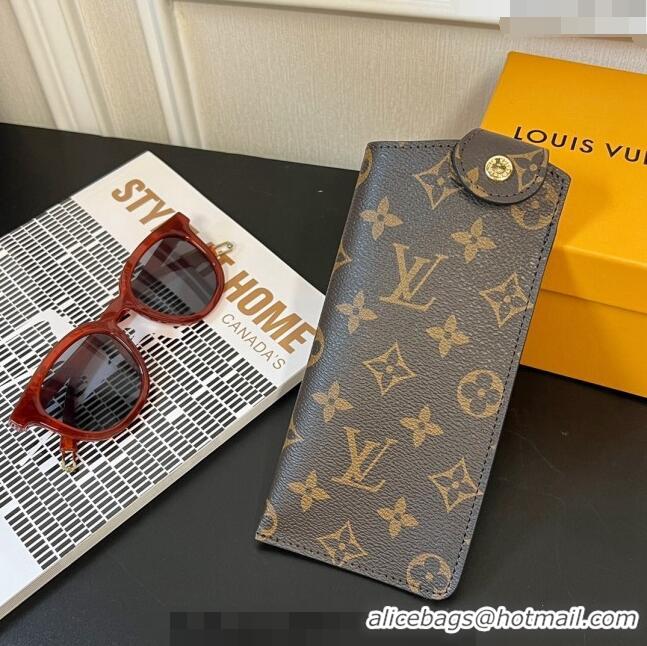 Luxury Classic Louis Vuitton Monogram Canvas Woody Glasses Pouch 0612 Brown 2023