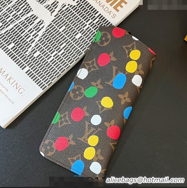 Wholesale Louis Vuitton LV x YK Painted Dots Woody Glasses Pouch 0612 Brown 2023