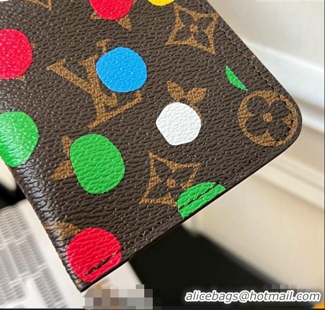 Wholesale Louis Vuitton LV x YK Painted Dots Woody Glasses Pouch 0612 Brown 2023