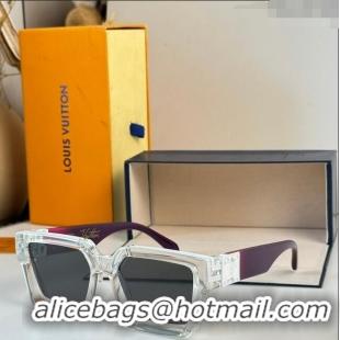 Hot Style Louis Vuitton 1.1 Millionaires Sunglasses Z1165 Transparent/Purple 2023