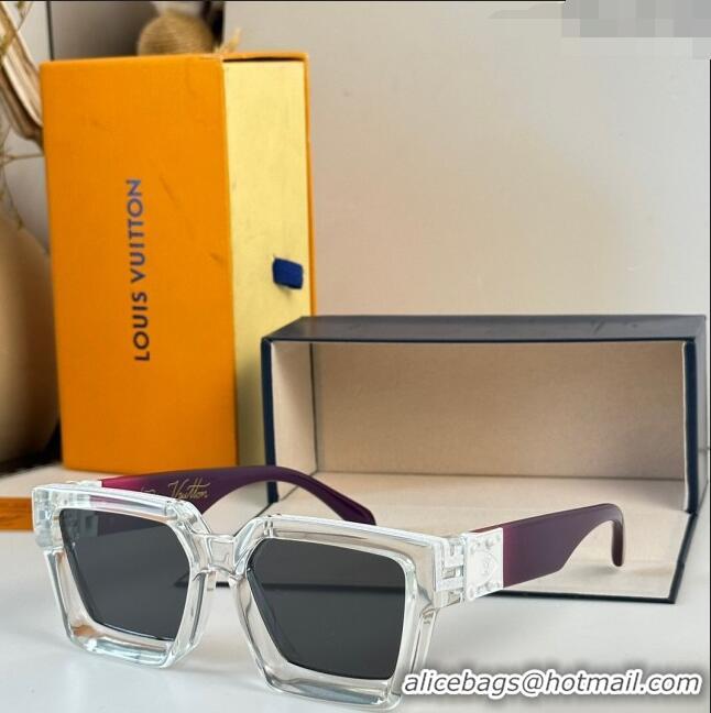 Hot Style Louis Vuitton 1.1 Millionaires Sunglasses Z1165 Transparent/Purple 2023