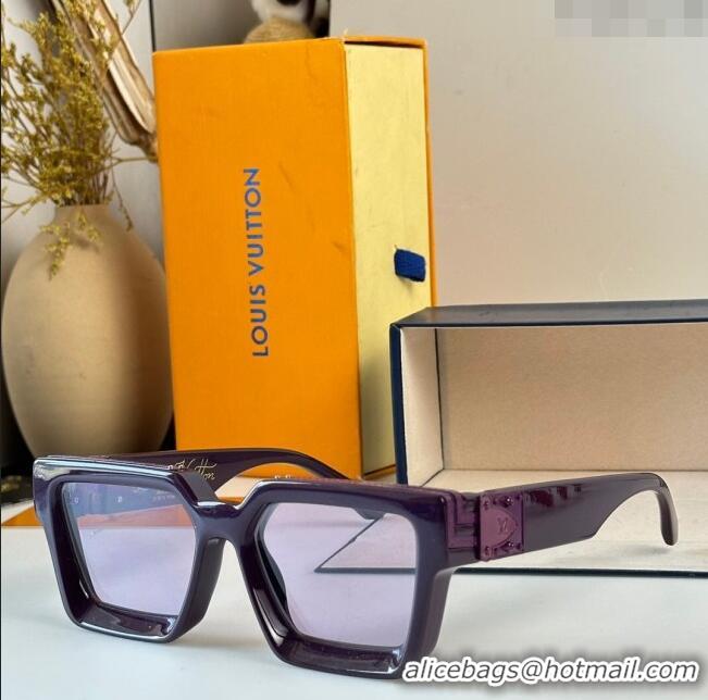 New Design Louis Vuitton 1.1 Millionaires Sunglasses Z1165 Purple 2023