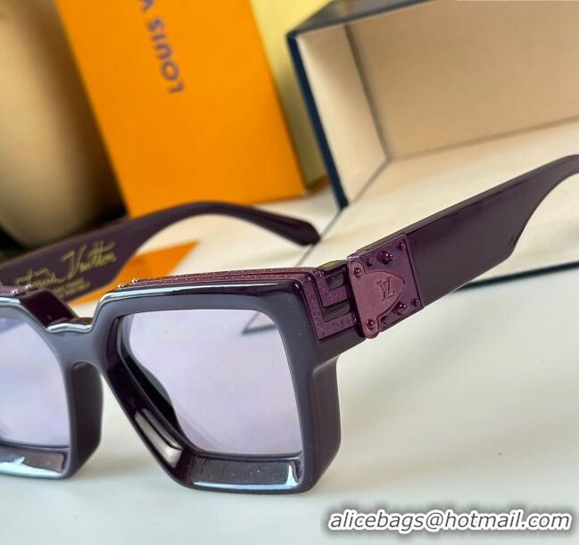 New Design Louis Vuitton 1.1 Millionaires Sunglasses Z1165 Purple 2023