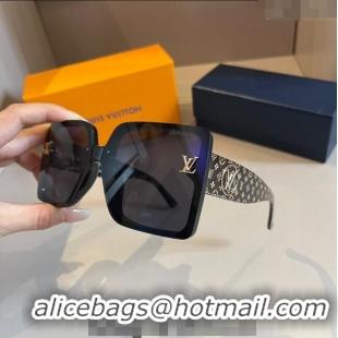 Reasonable Price Louis Vuitton Square Sunglasses LV030401 Black 2024