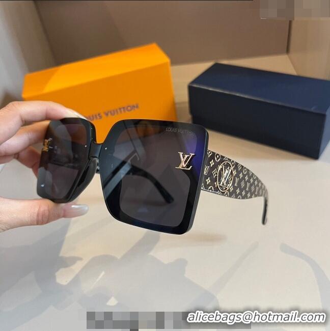 Reasonable Price Louis Vuitton Square Sunglasses LV030401 Black 2024