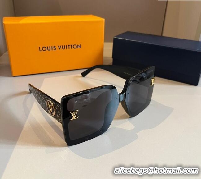 Reasonable Price Louis Vuitton Square Sunglasses LV030401 Black 2024