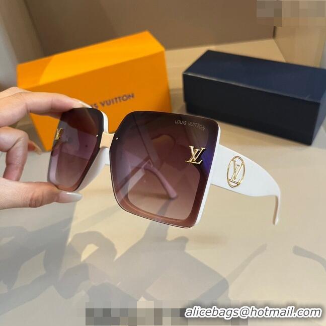 Promotional Louis Vuitton Square Sunglasses LV030401 White 2024