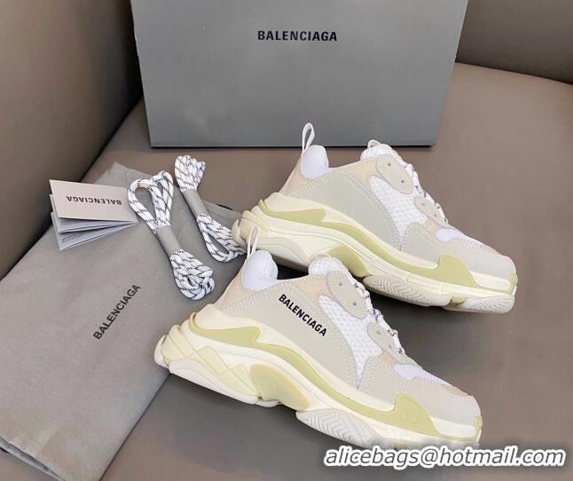 Top Grade Balenciaga Triple S Trainers Sneakers in Leather and Mesh White 0223079