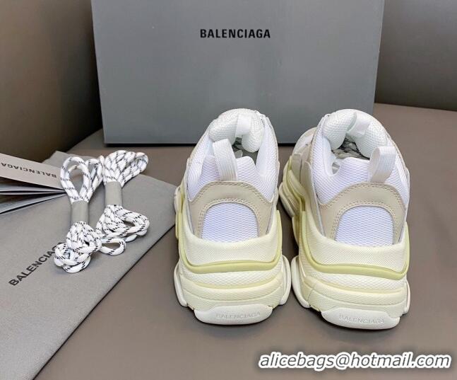 Top Grade Balenciaga Triple S Trainers Sneakers in Leather and Mesh White 0223079