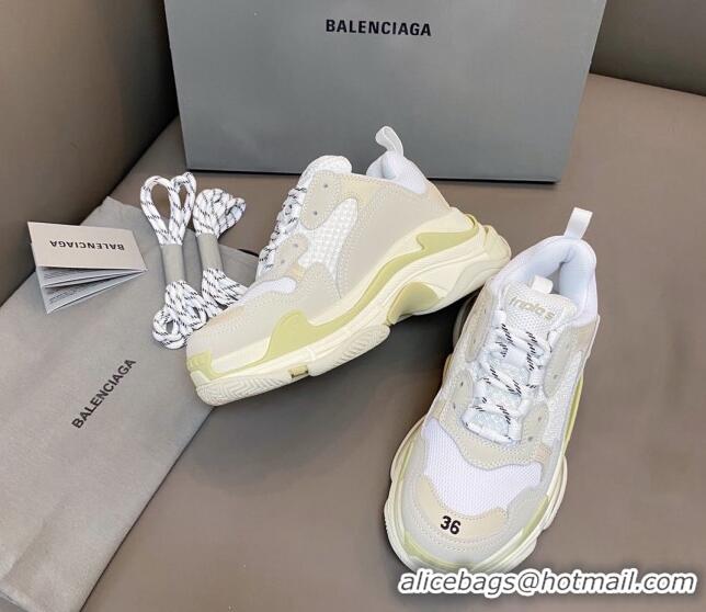 Top Grade Balenciaga Triple S Trainers Sneakers in Leather and Mesh White 0223079