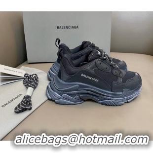 Best Product Balenciaga Triple S Trainers Sneakers in Leather and Mesh Black 0223080