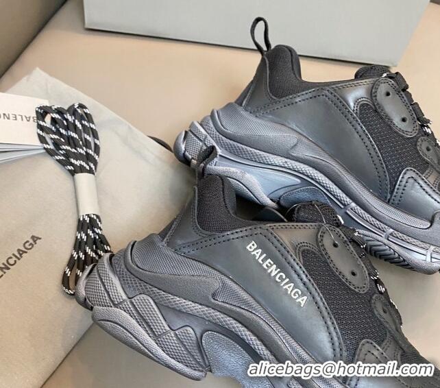 Best Product Balenciaga Triple S Trainers Sneakers in Leather and Mesh Black 0223080