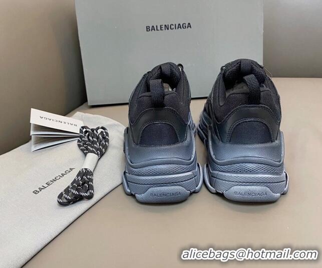 Best Product Balenciaga Triple S Trainers Sneakers in Leather and Mesh Black 0223080