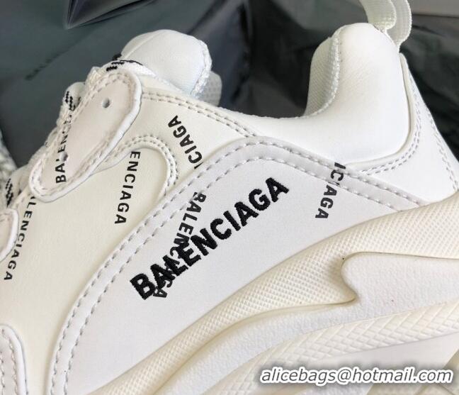 Popular Style Balenciaga Triple S Trainers Sneakers in Calf Leather Signature/White 0223081