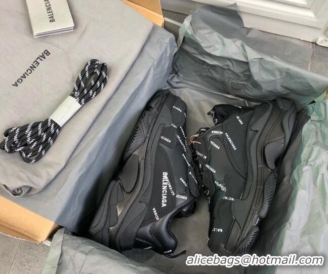 Trendy Design Balenciaga Triple S Trainers Sneakers in Calf Leather Signature/Black 223082