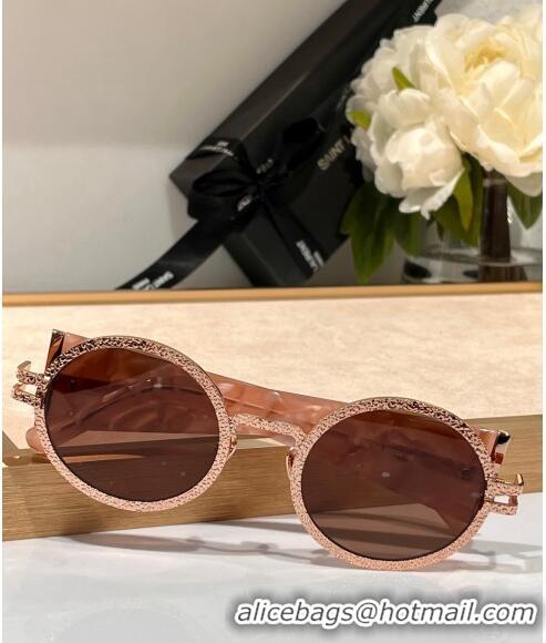 Inexpensive Saint Laurent Sunglasses Round SLM311 Rose Gold 2024