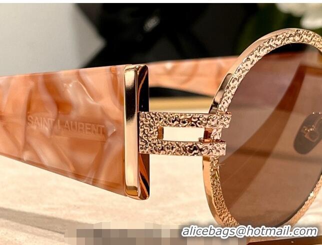 Inexpensive Saint Laurent Sunglasses Round SLM311 Rose Gold 2024