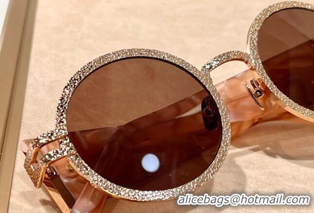 Inexpensive Saint Laurent Sunglasses Round SLM311 Rose Gold 2024