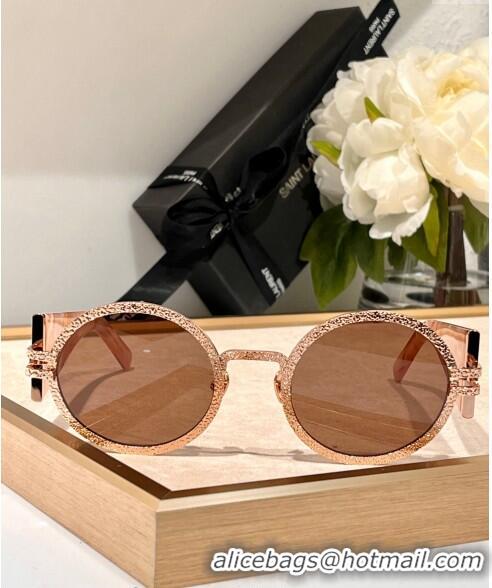 Inexpensive Saint Laurent Sunglasses Round SLM311 Rose Gold 2024