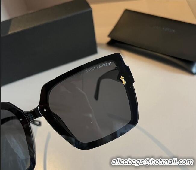 Stylish Modern Saint Laurent Sunglasses YSL 030401 Black 2024