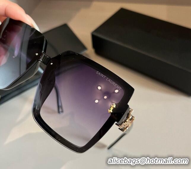 New Release Creation Saint Laurent Sunglasses YSL 030401 Black/Purple 2024