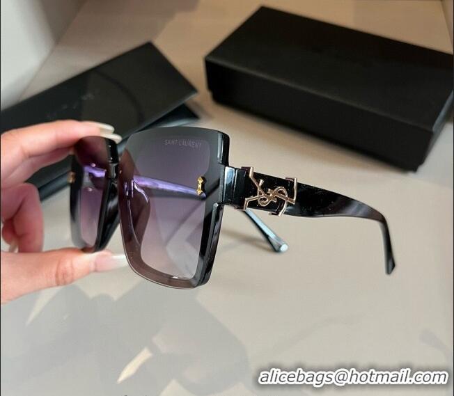 New Release Creation Saint Laurent Sunglasses YSL 030401 Black/Purple 2024