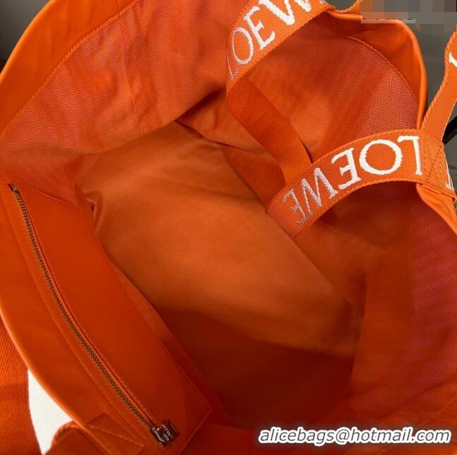 Promotional Loewe Fold Shopper Tote Bag in Paper Calfskin 052301 Orange 2023